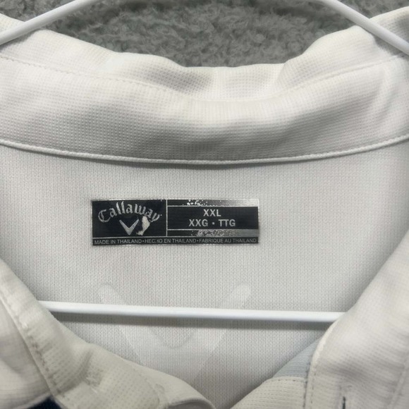 Callaway Golf Polo Mens 2XL Geographic Pattern Blue White Mark on Collar - Picture 2 of 7